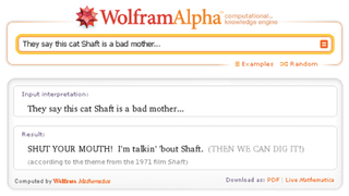 Illustration for article titled Wolfram Alpha Sings the Theme From Shaft